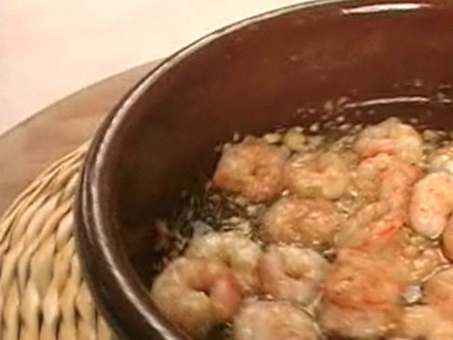 Креветки с чесноком